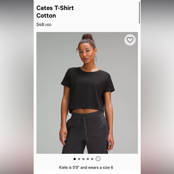 Lululemon Cates Cropped Short Sleeve
T-Shirt Pima Cotton Sz4 Black 34 - Picture 1 of 3